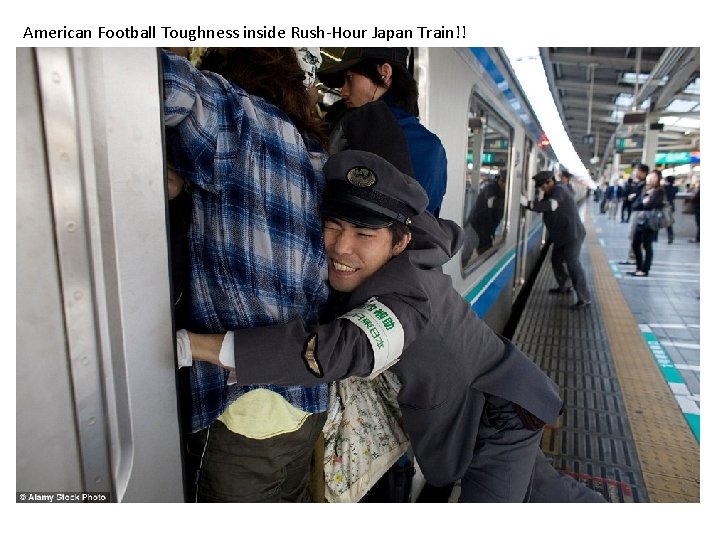 American Football Toughness inside Rush-Hour Japan Train!! 