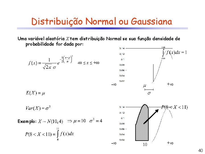 Distribuição Normal ou Gaussiana Uma variável aleatória X tem distribuição Normal se sua função