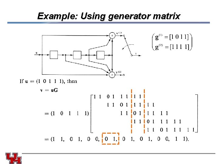 Example: Using generator matrix 