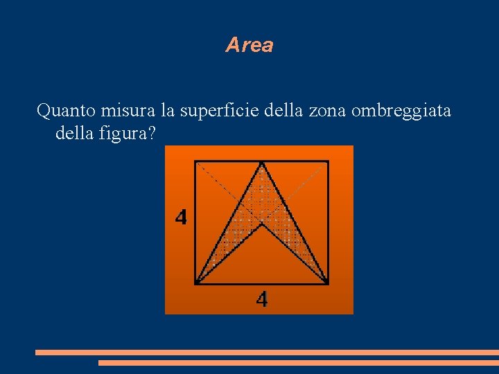 Area Quanto misura la superficie della zona ombreggiata della figura? 