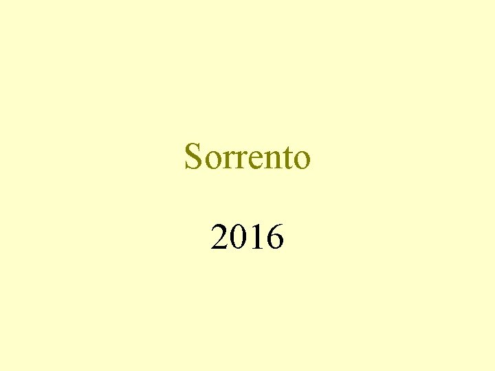 Sorrento 2016 