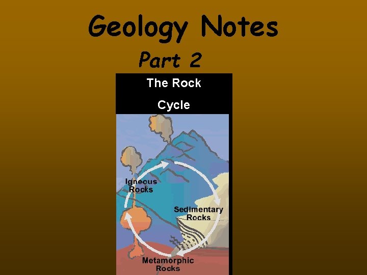 Geology Notes Part 2 The Rock Cycle 