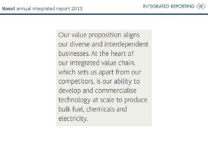 Sasol annual integrated report 2013 Sasol annual integrated report 2013
