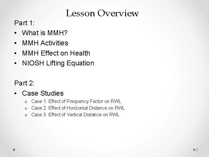 Lesson Overview Part 1: • What is MMH? • MMH Activities • MMH Effect Lesson Overview Part 1: • What is MMH? • MMH Activities • MMH Effect