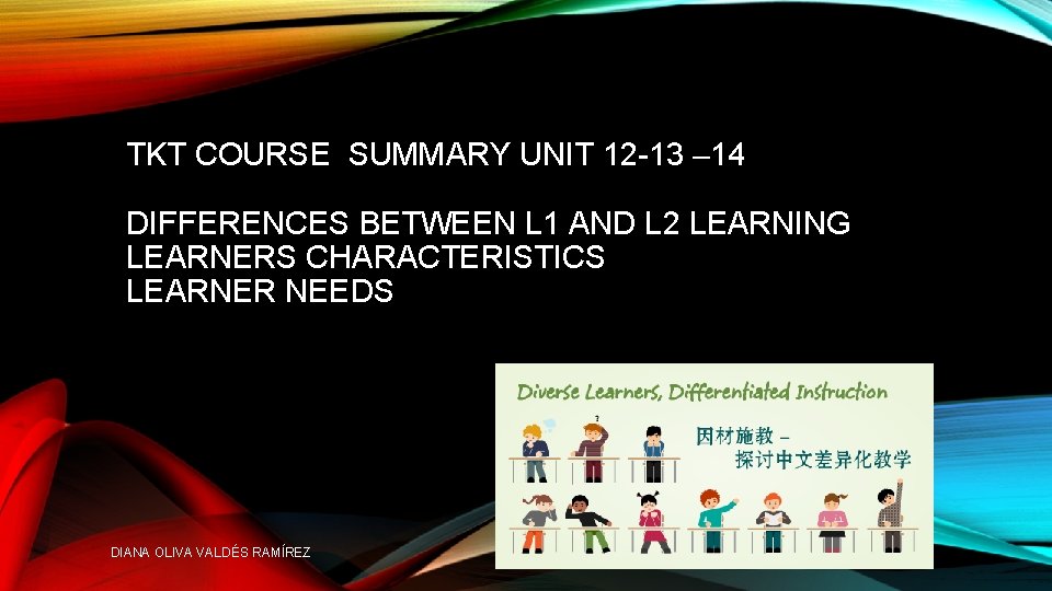 TKT COURSE SUMMARY UNIT 12 -13 – 14 DIFFERENCES BETWEEN L 1 AND L