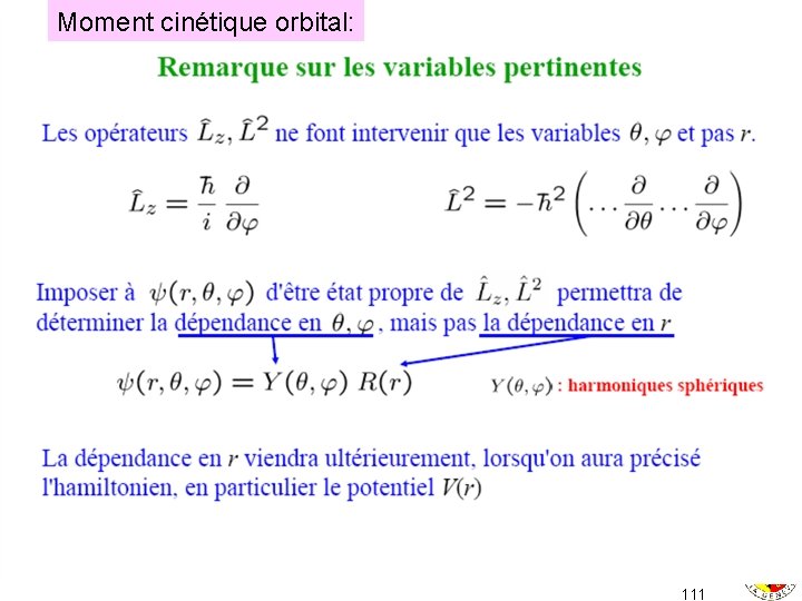 Moment cinétique orbital: 111 