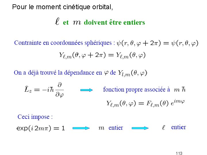 Pour le moment cinétique orbital, 113 