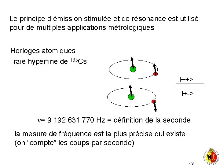 Le principe d’émission stimulée et de résonance est utilisé pour de multiples applications métrologiques