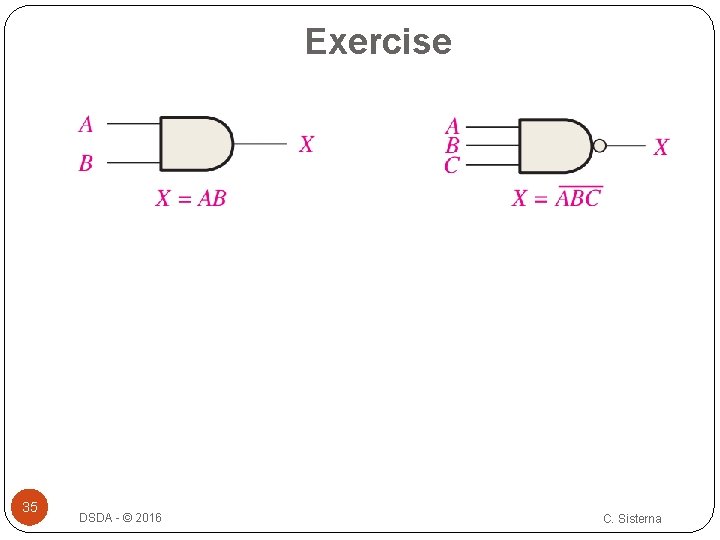 Exercise 35 DSDA - © 2016 C. Sisterna Exercise 35 DSDA - © 2016 C. Sisterna