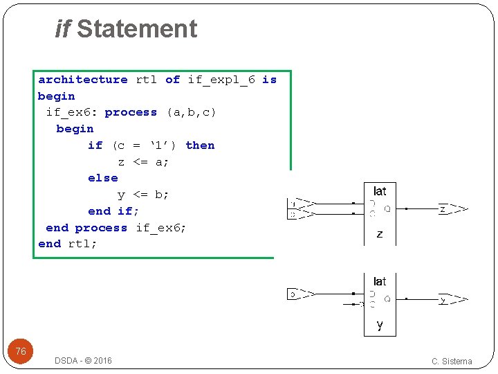 if Statement architecture rtl of if_expl_6 is begin if_ex 6: process (a, b, c) if Statement architecture rtl of if_expl_6 is begin if_ex 6: process (a, b, c)