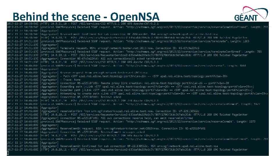 Behind the scene - Open. NSA Networks ∙ Services ∙ People www. geant. org Behind the scene - Open. NSA Networks ∙ Services ∙ People www. geant. org