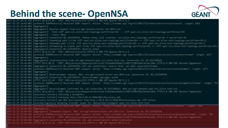 Behind the scene- Open. NSA Networks ∙ Services ∙ People www. geant. org Behind the scene- Open. NSA Networks ∙ Services ∙ People www. geant. org