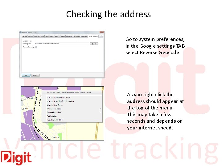 Checking the address Go to system preferences, in the Google settings TAB select Reverse