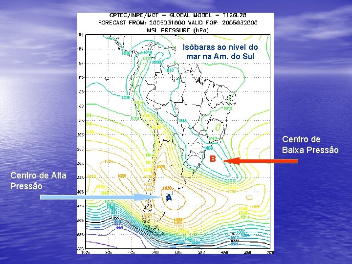 Isóbaras ao nível do mar na Am. do Sul B Centro de Alta Pressão Isóbaras ao nível do mar na Am. do Sul B Centro de Alta Pressão