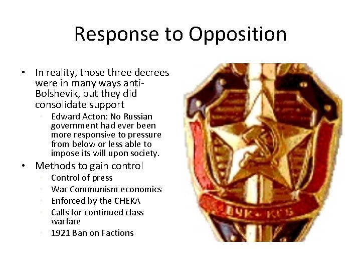 Response to Opposition • In reality, those three decrees were in many ways anti.