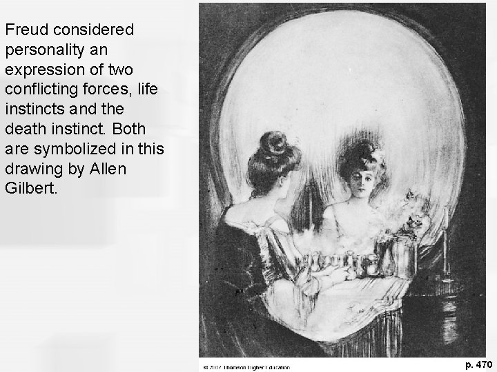 Freud considered personality an expression of two conflicting forces, life instincts and the death Freud considered personality an expression of two conflicting forces, life instincts and the death