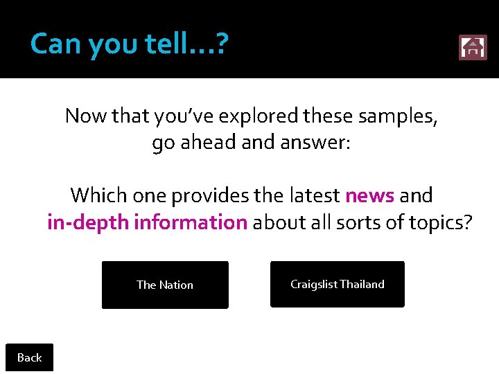 Can you tell. . . ? Now that you’ve explored these samples, go ahead