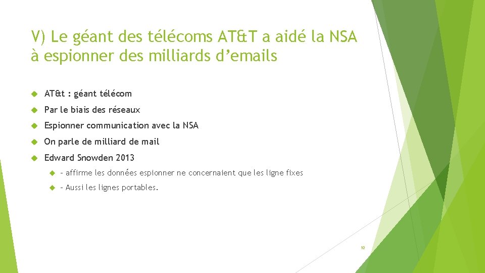 V) Le géant des télécoms AT&T a aidé la NSA à espionner des milliards