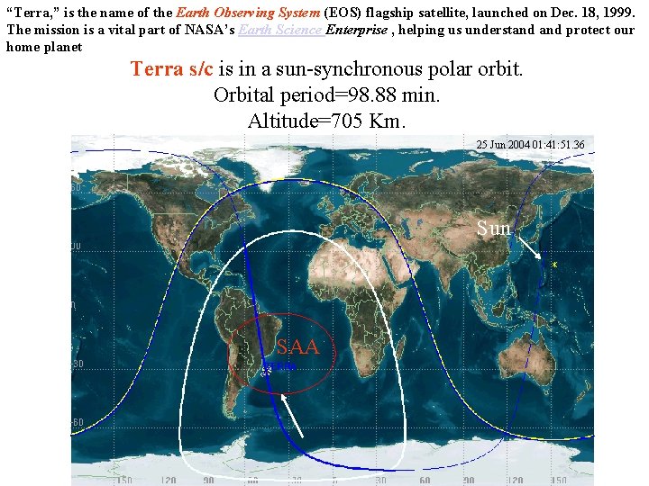 “Terra, ” is the name of the Earth Observing System (EOS) flagship satellite, launched “Terra, ” is the name of the Earth Observing System (EOS) flagship satellite, launched