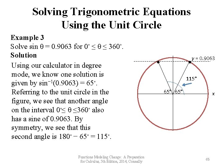 Solving Trigonometric Equations Using the Unit Circle Example 3 Solve sin θ = 0.