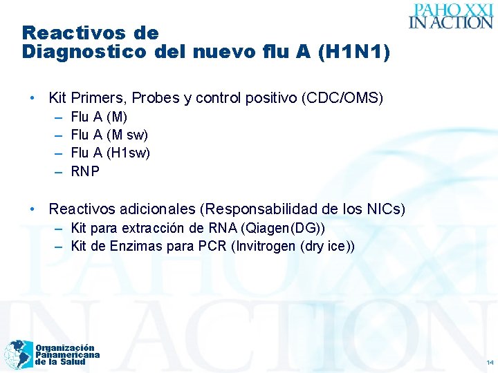 Reactivos de Diagnostico del nuevo flu A (H 1 N 1) • Kit Primers,