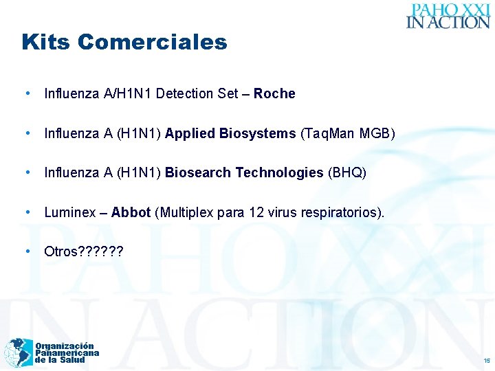 Kits Comerciales • Influenza A/H 1 N 1 Detection Set – Roche • Influenza