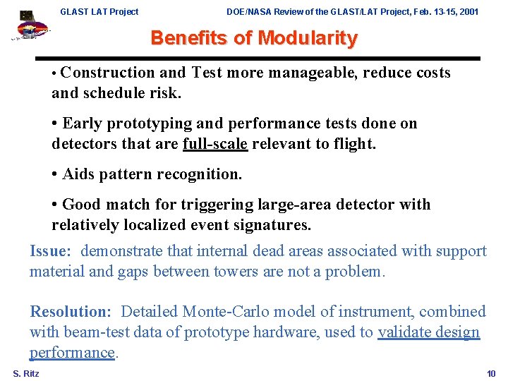 GLAST LAT Project DOE/NASA Review of the GLAST/LAT Project, Feb. 13 -15, 2001 Benefits