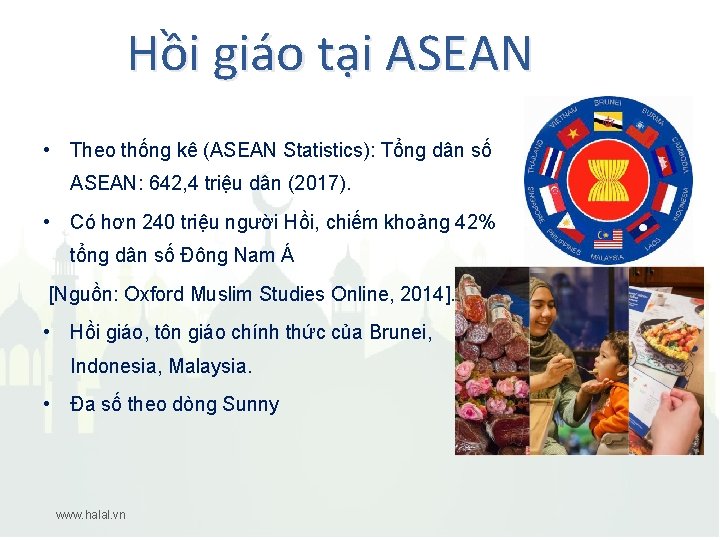 Hồi giáo tại ASEAN • Theo thống kê (ASEAN Statistics): Tổng dân số ASEAN: