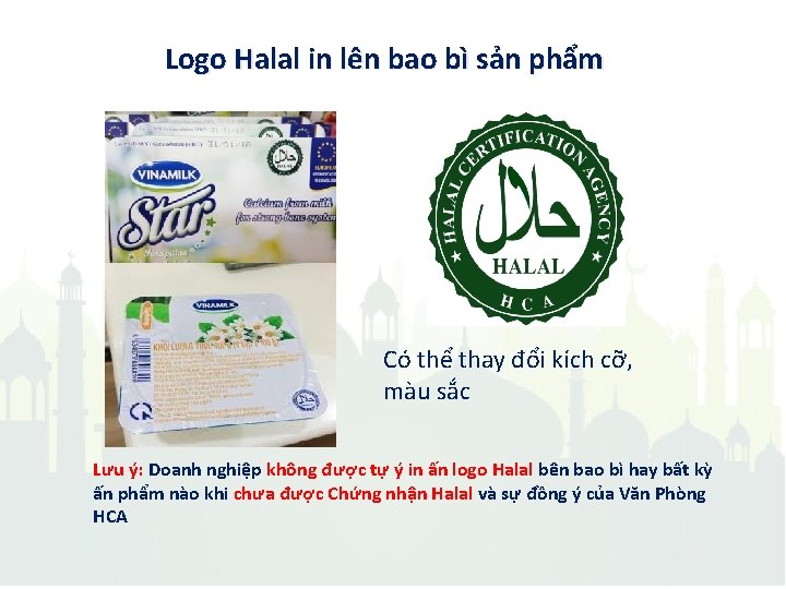 Logo Halal in lên bao bì sản phẩm Có thể thay đổi kích cỡ,