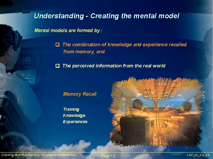 Understanding - Creating the mental model Mental models are formed by : q The