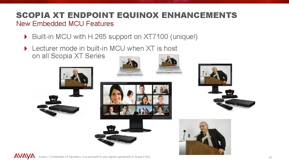 SCOPIA XT ENDPOINT EQUINOX ENHANCEMENTS New Embedded MCU Features 4 Built-in MCU with H. SCOPIA XT ENDPOINT EQUINOX ENHANCEMENTS New Embedded MCU Features 4 Built-in MCU with H.