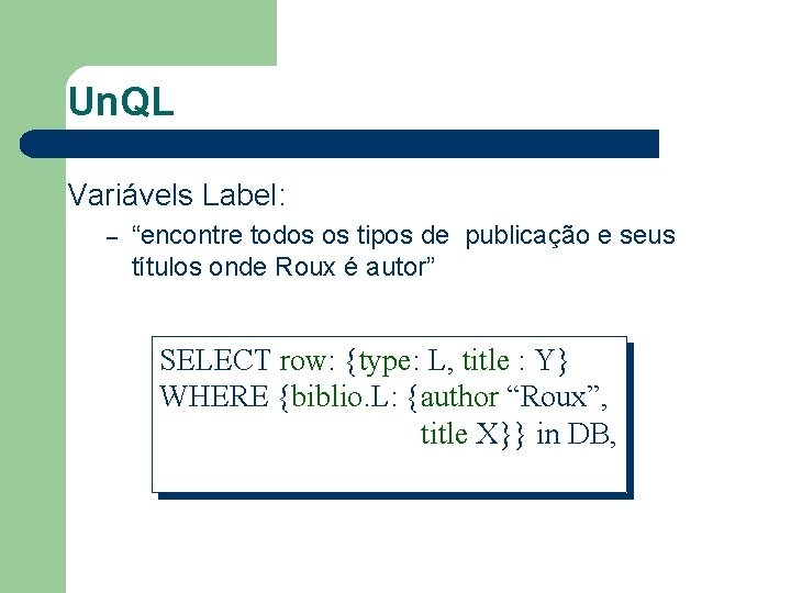 Un. QL Variávels Label: – “encontre todos os tipos de publicação e seus títulos