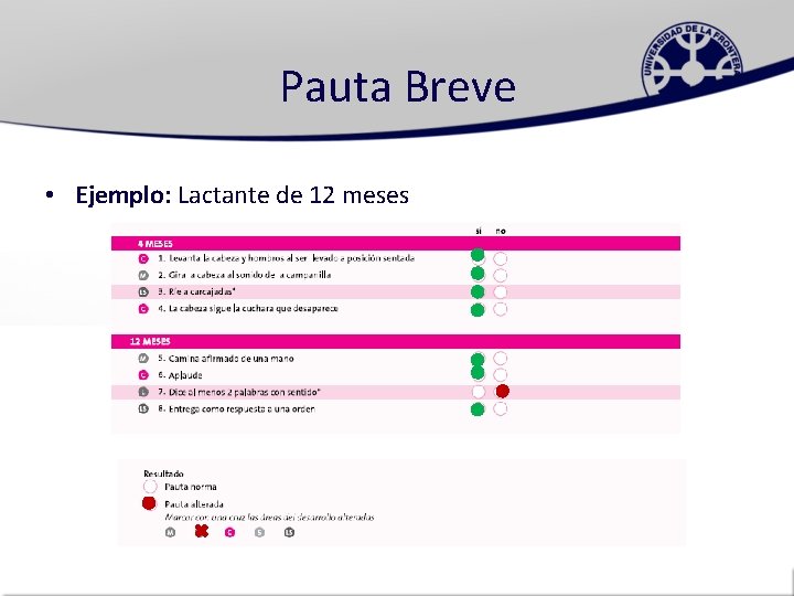 Pauta Breve • Ejemplo: Lactante de 12 meses 