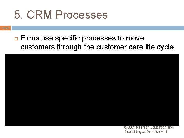 5. CRM Processes 15 -20 Firms use specific processes to move customers through the