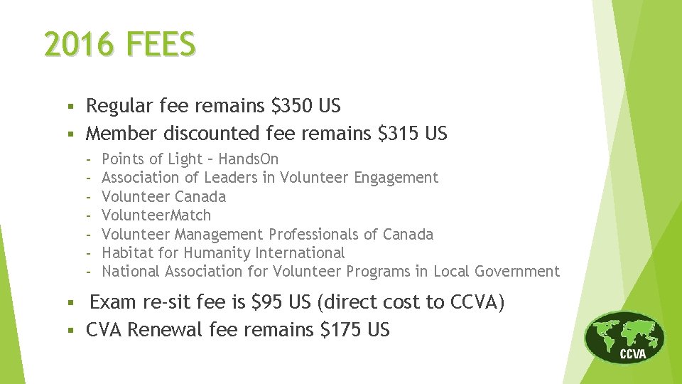 2016 FEES Regular fee remains $350 US § Member discounted fee remains $315 US