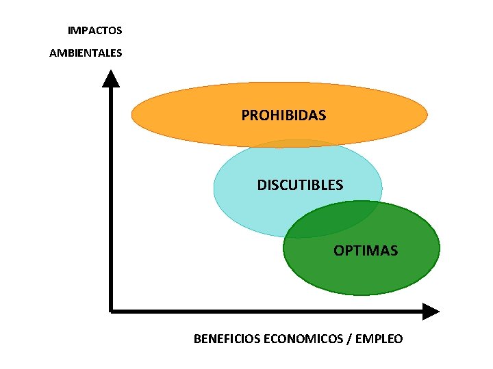 IMPACTOS AMBIENTALES PROHIBIDAS DISCUTIBLES OPTIMAS BENEFICIOS ECONOMICOS / EMPLEO 
