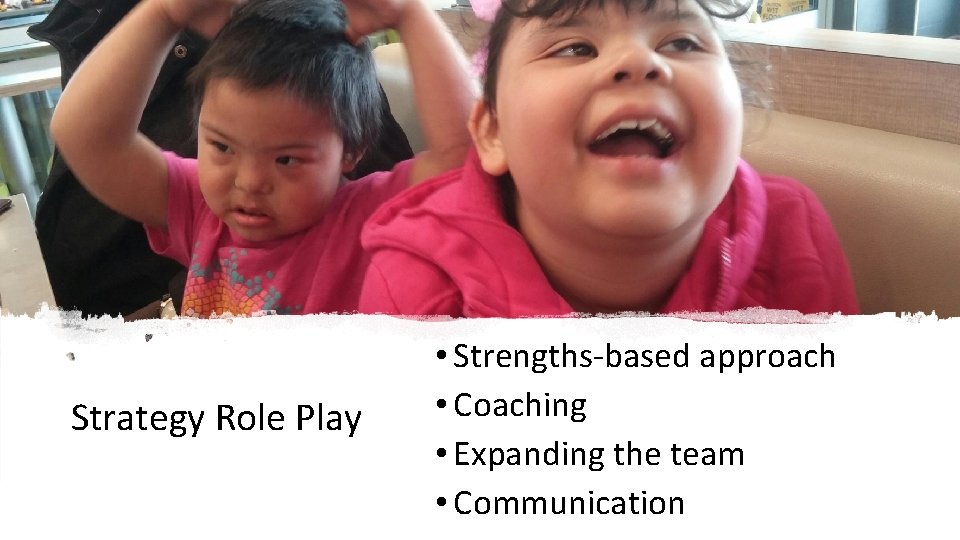 Strategy Role Play • Strengths‐based approach • Coaching • Expanding the team • Communication