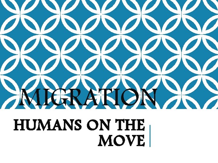 MIGRATION HUMANS ON THE MOVE MIGRATION HUMANS ON THE MOVE