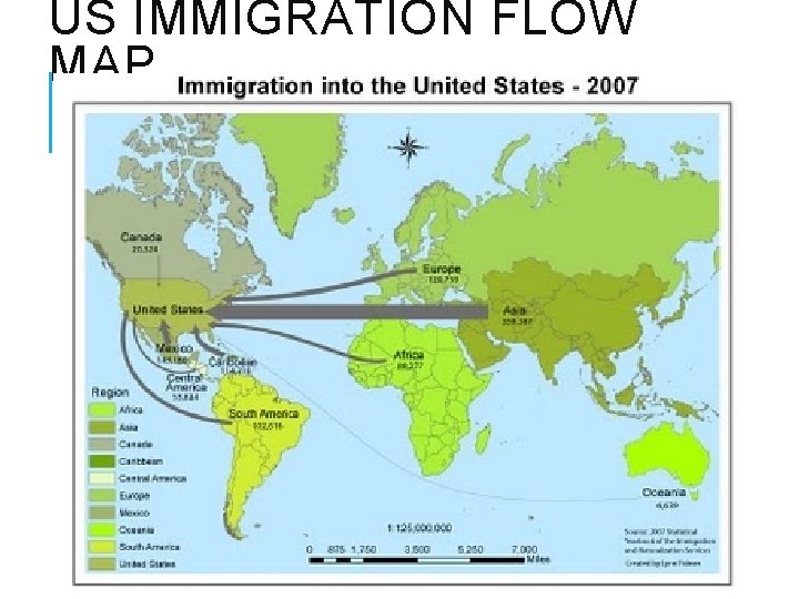 US IMMIGRATION FLOW MAP US IMMIGRATION FLOW MAP