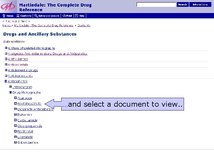 …and select a document to view. . 