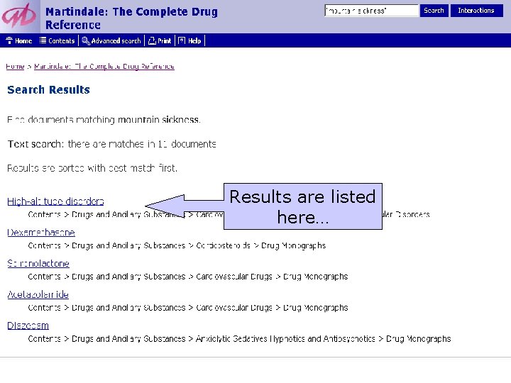 Results are listed here… 