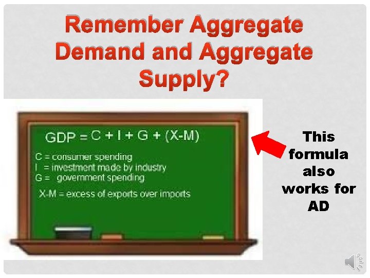 Remember Aggregate Demand Aggregate Supply? This formula also works for AD 