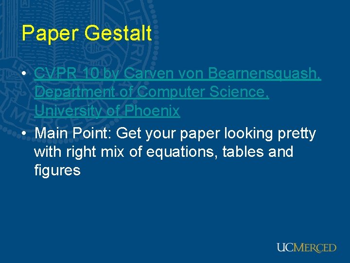 Paper Gestalt • CVPR 10 by Carven von Bearnensquash, Department of Computer Science, University