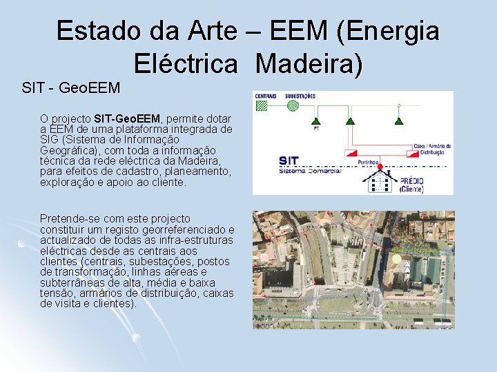 Estado da Arte – EEM (Energia Eléctrica Madeira) SIT - Geo. EEM O projecto