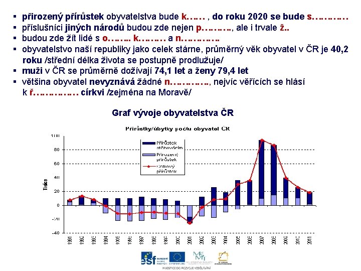 § § přirozený přírůstek obyvatelstva bude k…… , do roku 2020 se bude s…………