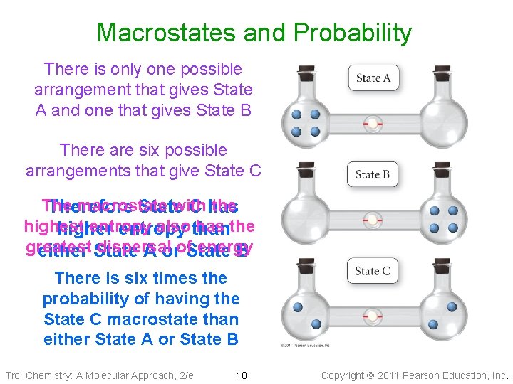 Macrostates and Probability There is only one possible arrangement that gives State A and