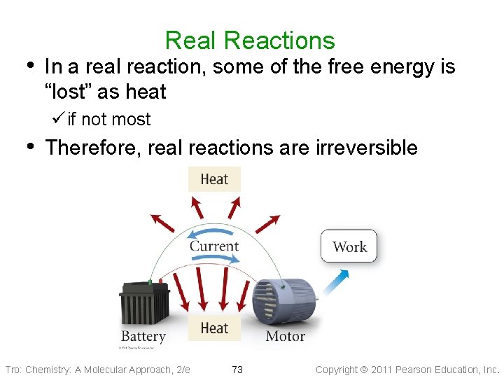 Real Reactions • In a real reaction, some of the free energy is “lost”