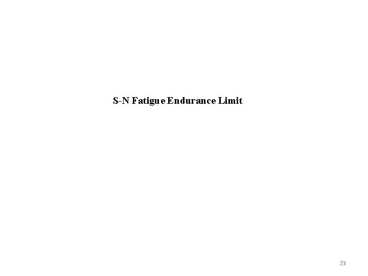 S-N Fatigue Endurance Limit 23 