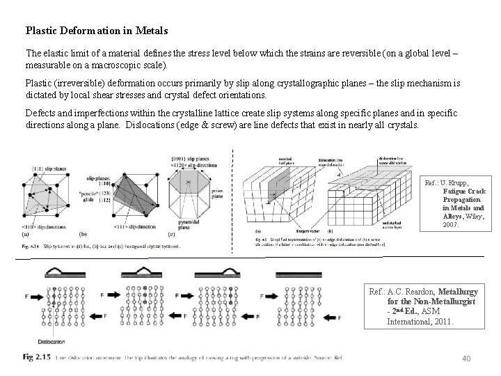 Plastic Deformation in Metals The elastic limit of a material defines the stress level