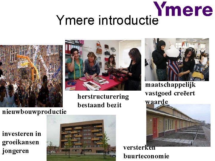 Ymere introductie nieuwbouwproductie investeren in groeikansen jongeren herstructurering bestaand bezit maatschappelijk vastgoed creëert waarde